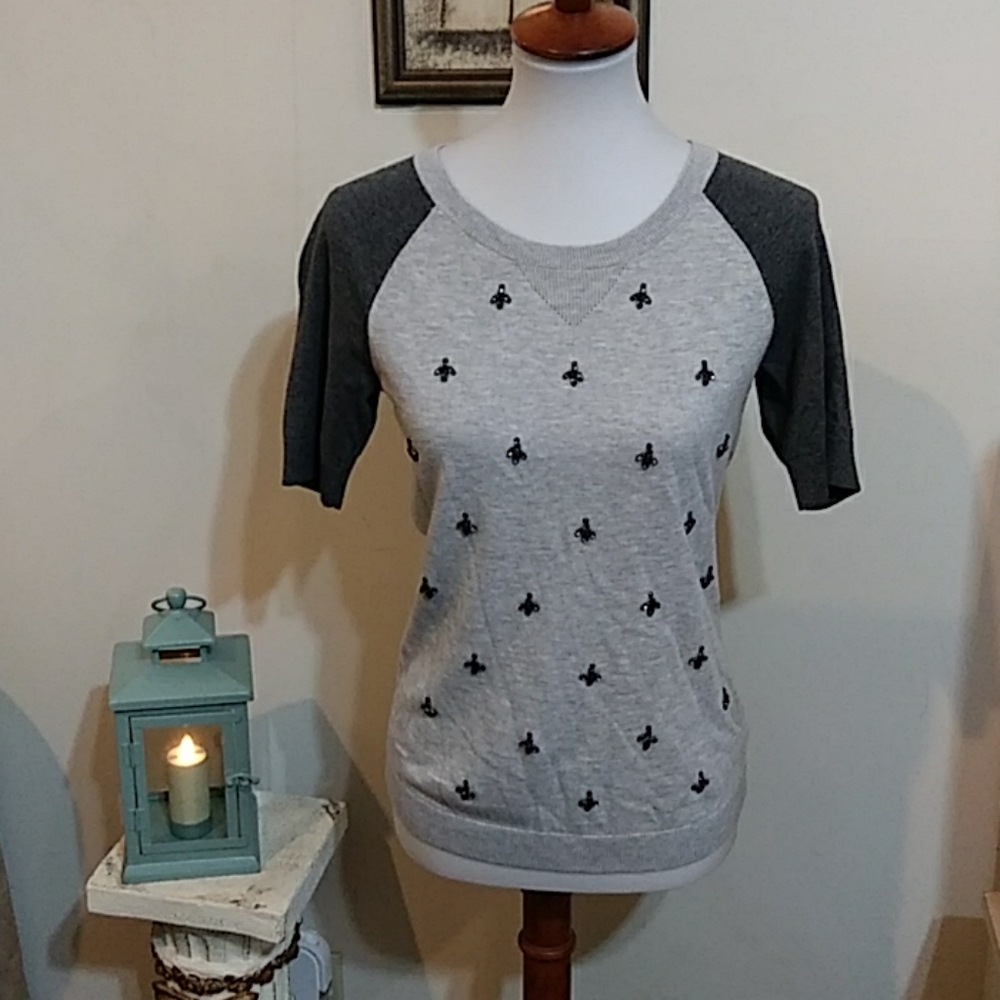 Talbots short sleeve beaded top